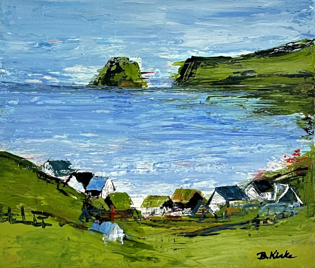 11. Sandvík 30x35 Cm   3.000 Kr.   Maleri På Lærred   Kunstner Birgit Kirke
