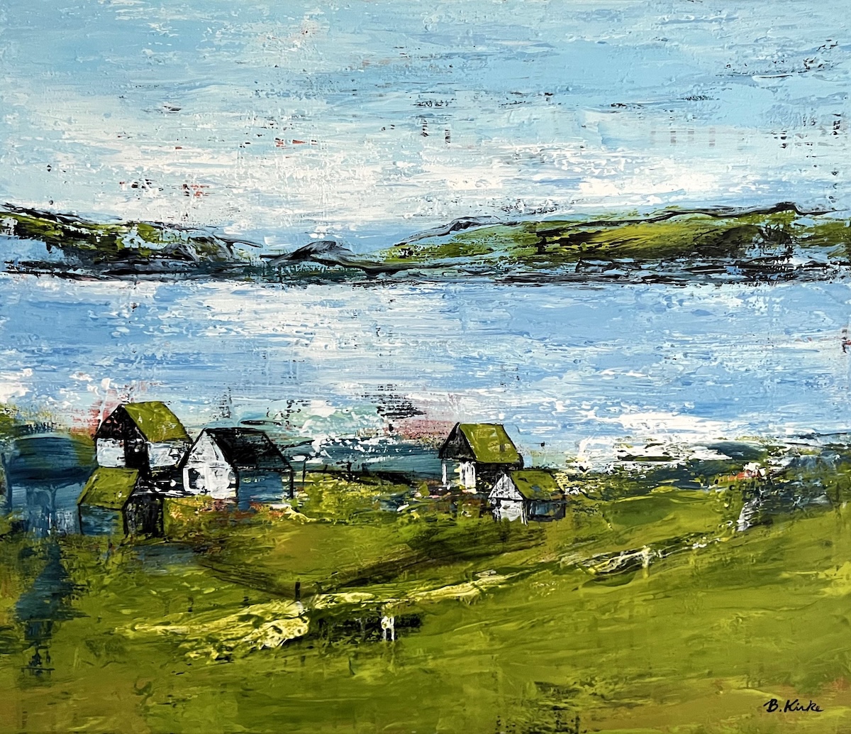 5. Ved Havet 58x68 Cm   5.500 Kr.   Maleri På Lærred   Kunstner Birgit Kirke
