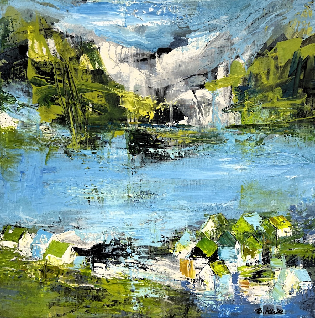 6. Naturinspiration 50x50 Cm   5.500 Kr.   Maleri På Lærred   Kunstner Birgit Kirke