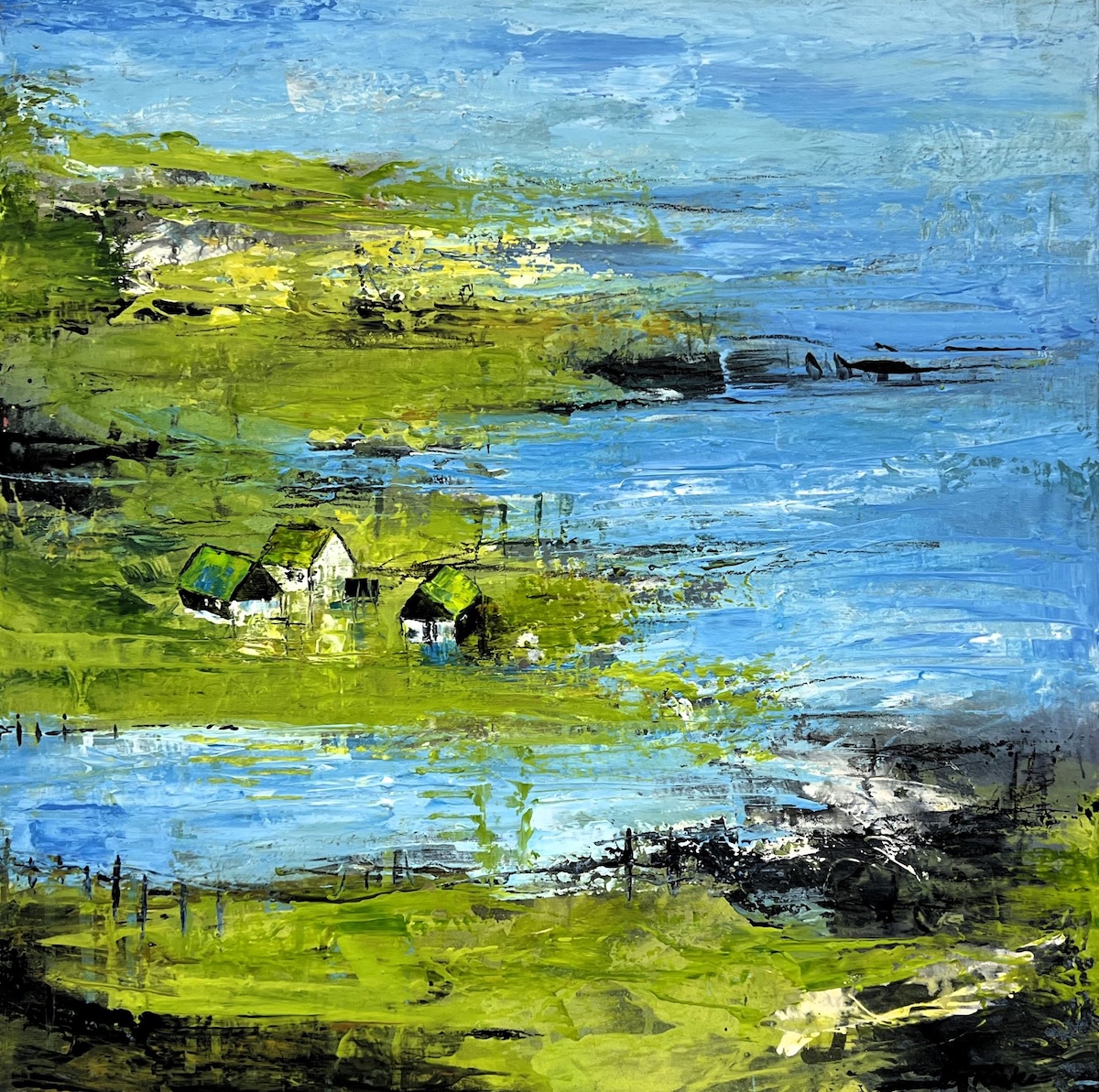 7. Naturinspiration 50x50 Cm   5.500 Kr.   Maleri På Lærred   Kunstner Birgit Kirke