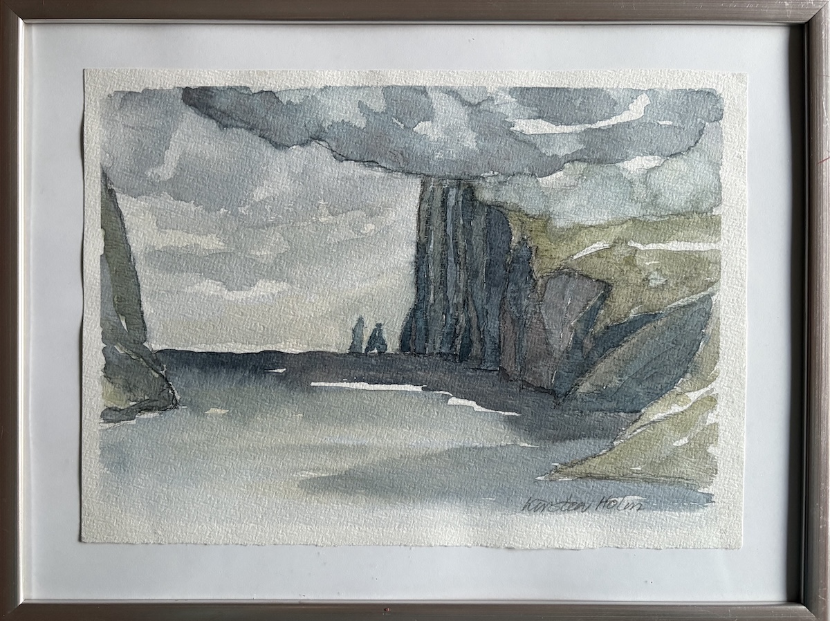 “Vejrets skiften“. (1). Akvarel / watercolour. 30 x 40 cm.