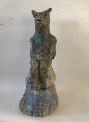 Pontus Kjerrman. Kat På Klippe. Stentøj   Stoneware. 93 Cm.