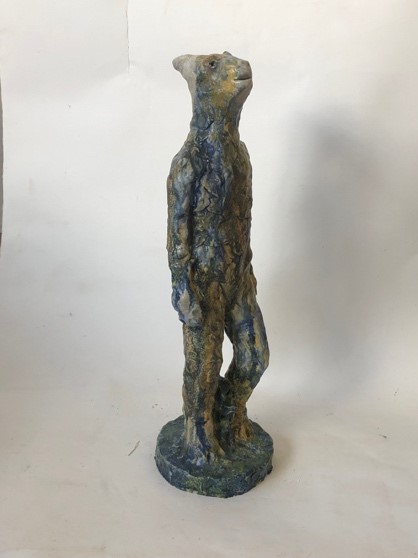 Pontus Kjerrman. Stående Dyr. Sten Tøj   Stoneware. 55 Cm.