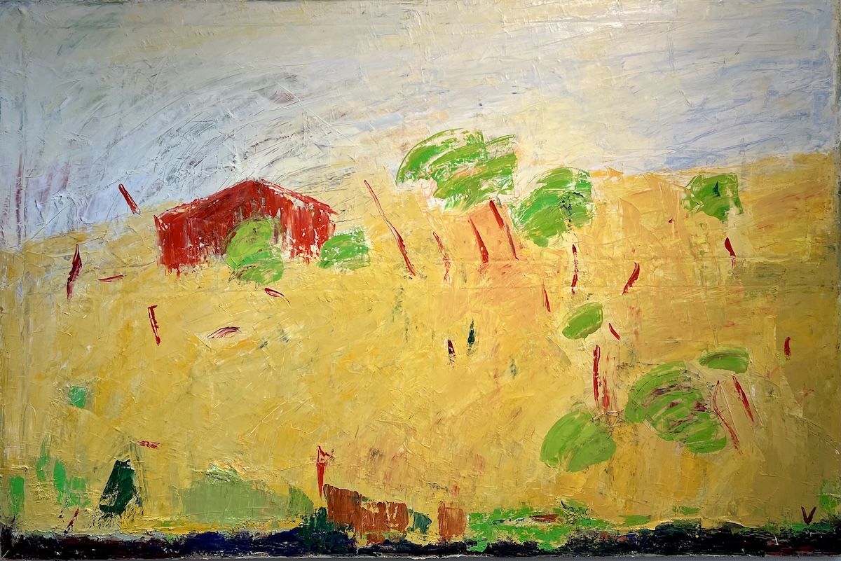 “Landskab”. Maleri på lærred / Paint on canvas. 80 x 120 cm.