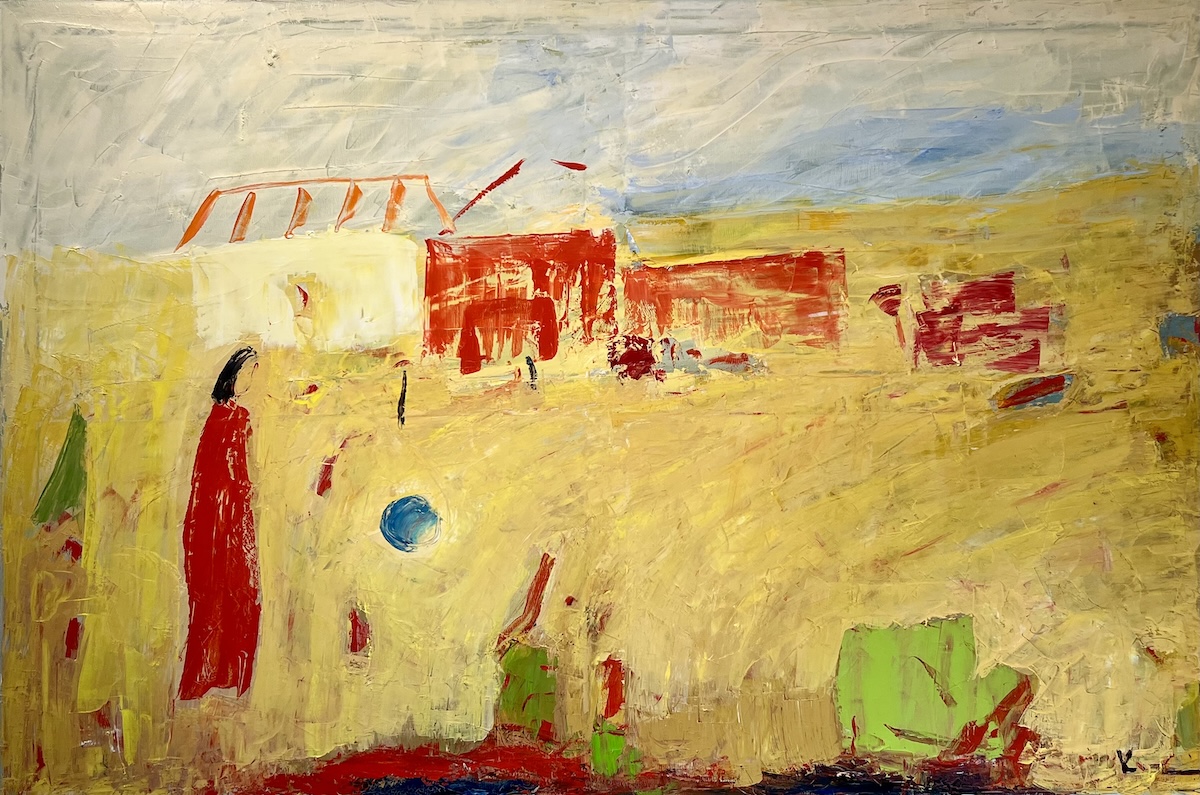 “Landskab”. Maleri på lærred / Paint on canvas. 80 x 120 cm.